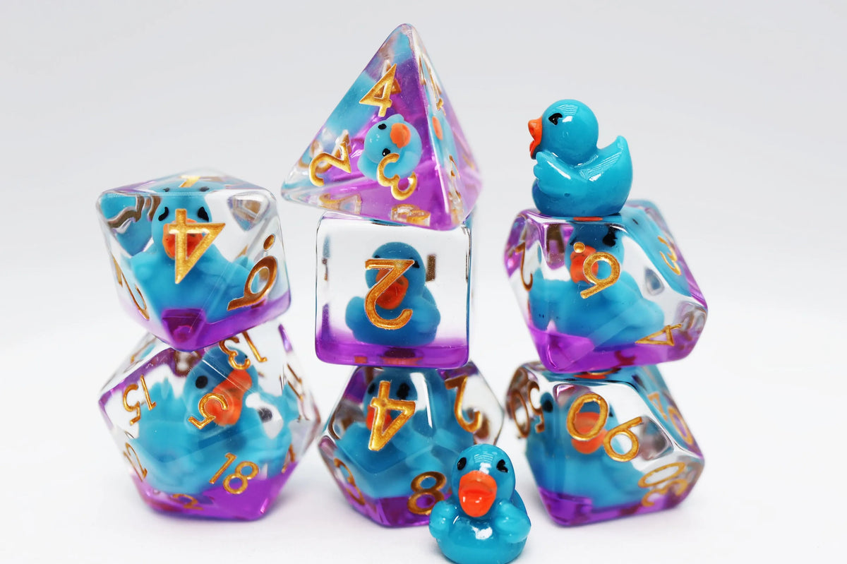 Foam Brain Games Dice > Other Dice Foam Brain Games: RPG Dice Set - Duck On the Pond 840292511835 FBG2571