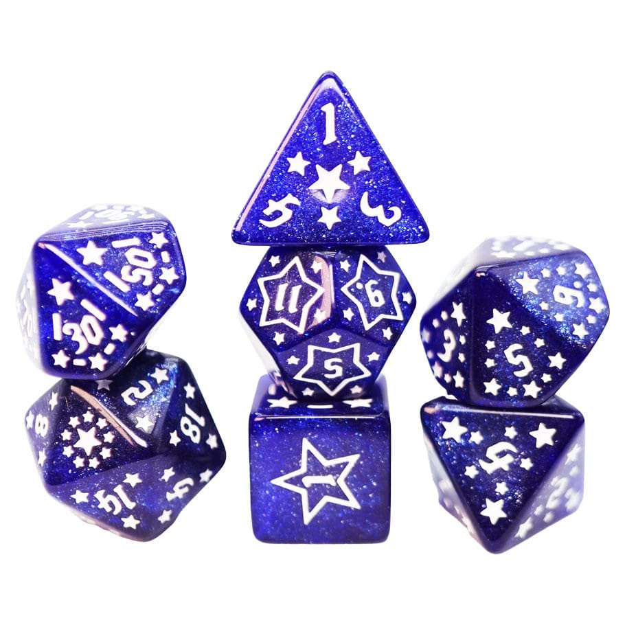 Foam Brain Games Dice > Other Dice Shooting Stars: Cesium RPG Dice Set 840292516236 FBG2688