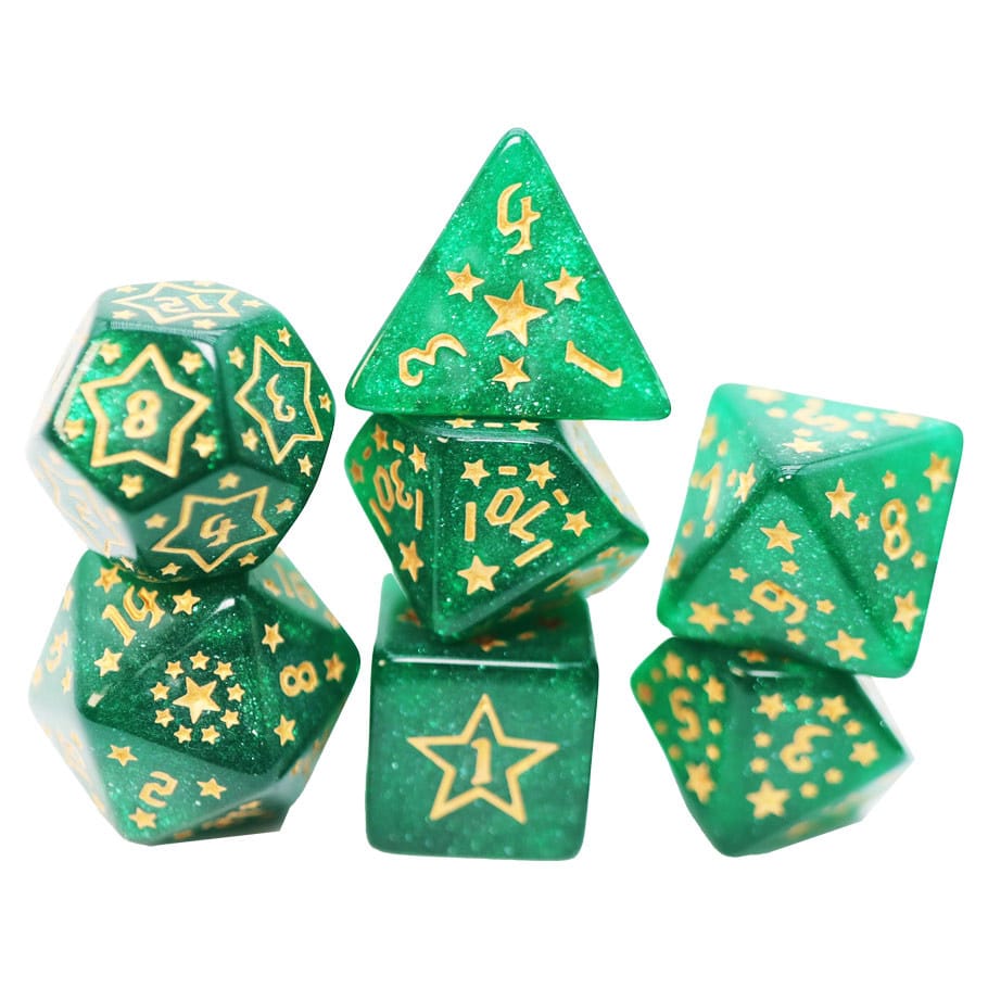 Foam Brain Games Dice > Other Dice Shooting Stars: Manganese RPG Dice Set 840292516229 FBG2687