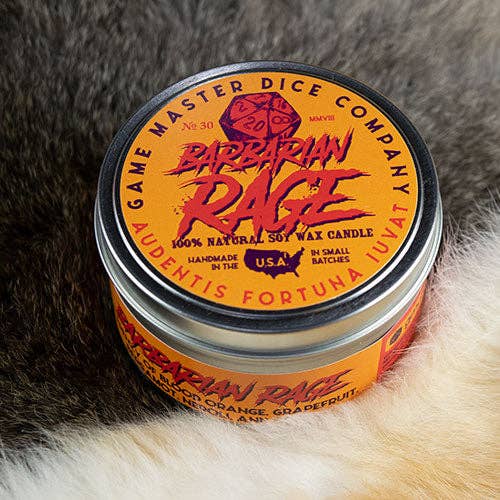 Game Master Dice Decor > Candles Barbarian Rage Gaming Candle: 8oz 03571708 00030