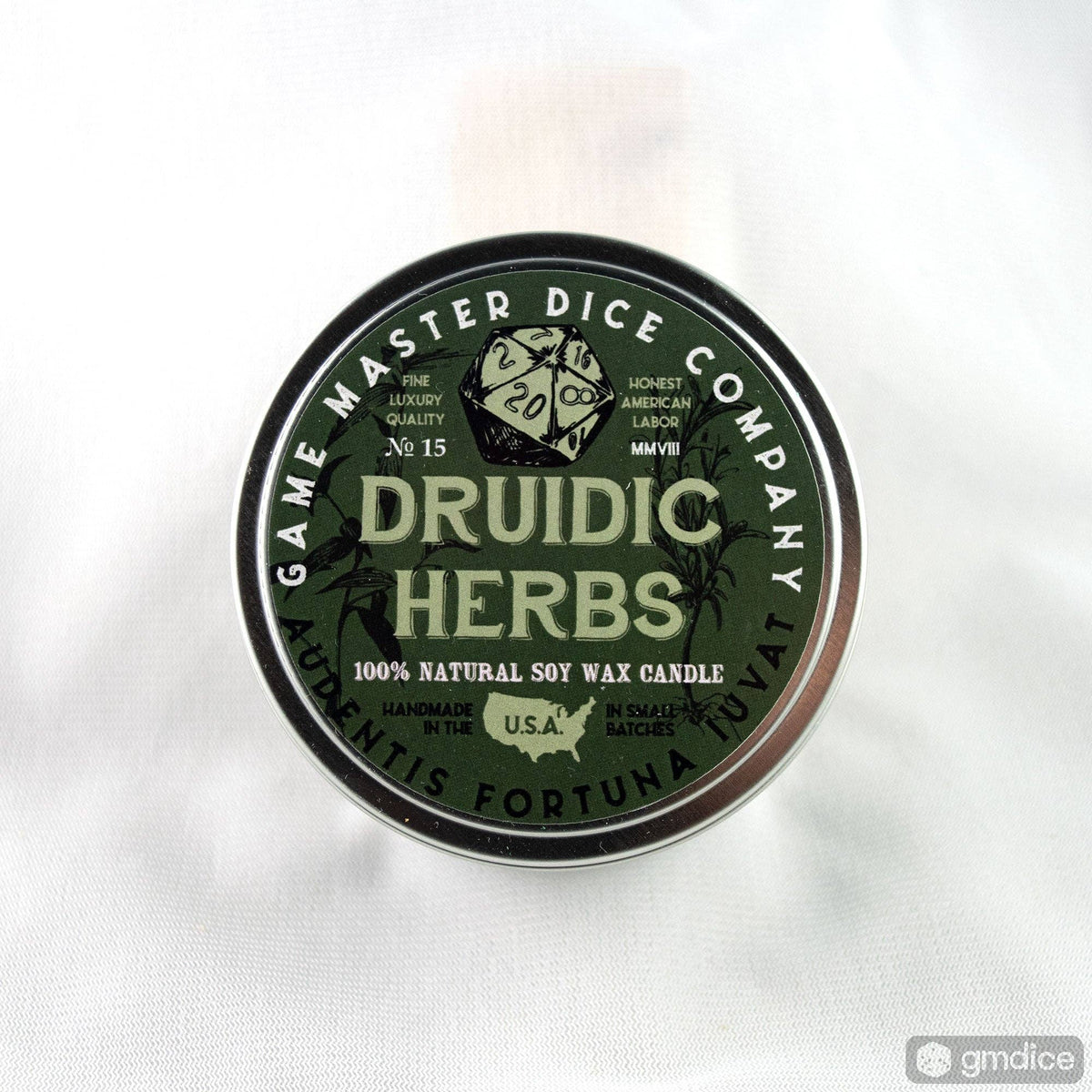 Game Master Dice Decor > Candles Druidic Herbs Gaming Candle: 8oz 03342332 80015