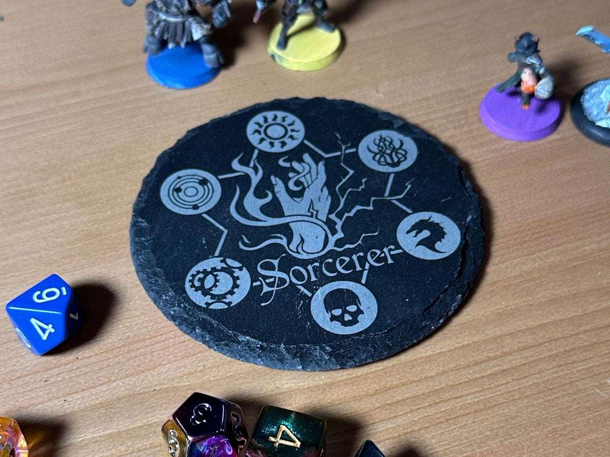 Game Master Dice Home > Drinkware > Coasters D&D Class Slate Coaster - Sorcerer 07857660