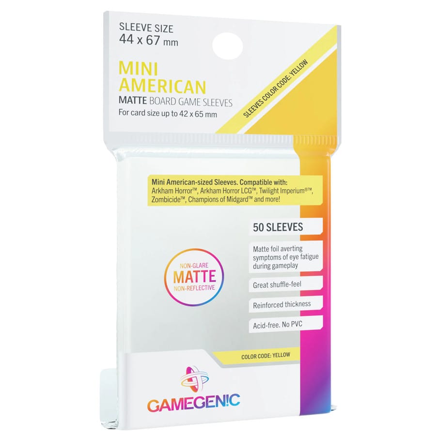 Gamegenic Game Supplies > Card Sleeves Gamegenic - Board Game Sleeves Mini American Clear Matte 4251715419915 GGS10190ML