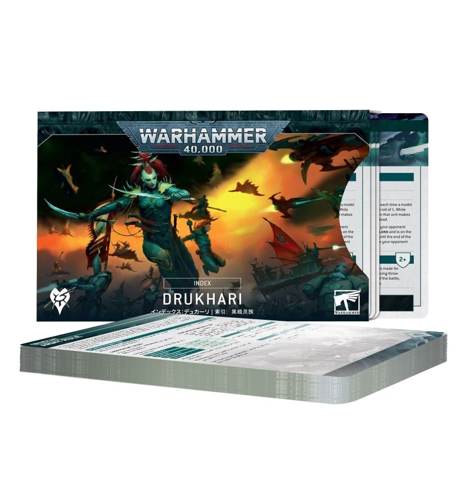 Games Workshop Tabletop Games > Games Workshop > Warhammer 40k > Index Cards Warhammer 40k: Drukhari Index Cards (10E) 5011921140428 72-45
