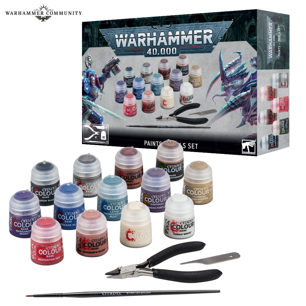 Games Workshop Tabletop Games > Games Workshop > Warhammer 40k > Starter Sets Warhammer - 40k: Paints + Tools Set (10E) 5011921196937 60-12