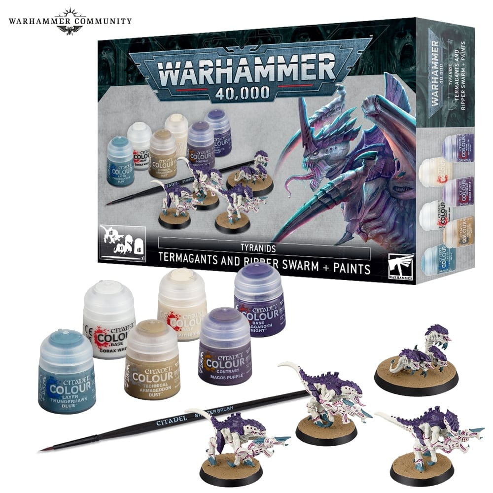 Games Workshop Tabletop Games > Games Workshop > Warhammer 40k > Tyranids Warhammer - 40k: Tyranids - Termagants and Ripper Swarm + Paints 5011921196975 60-13