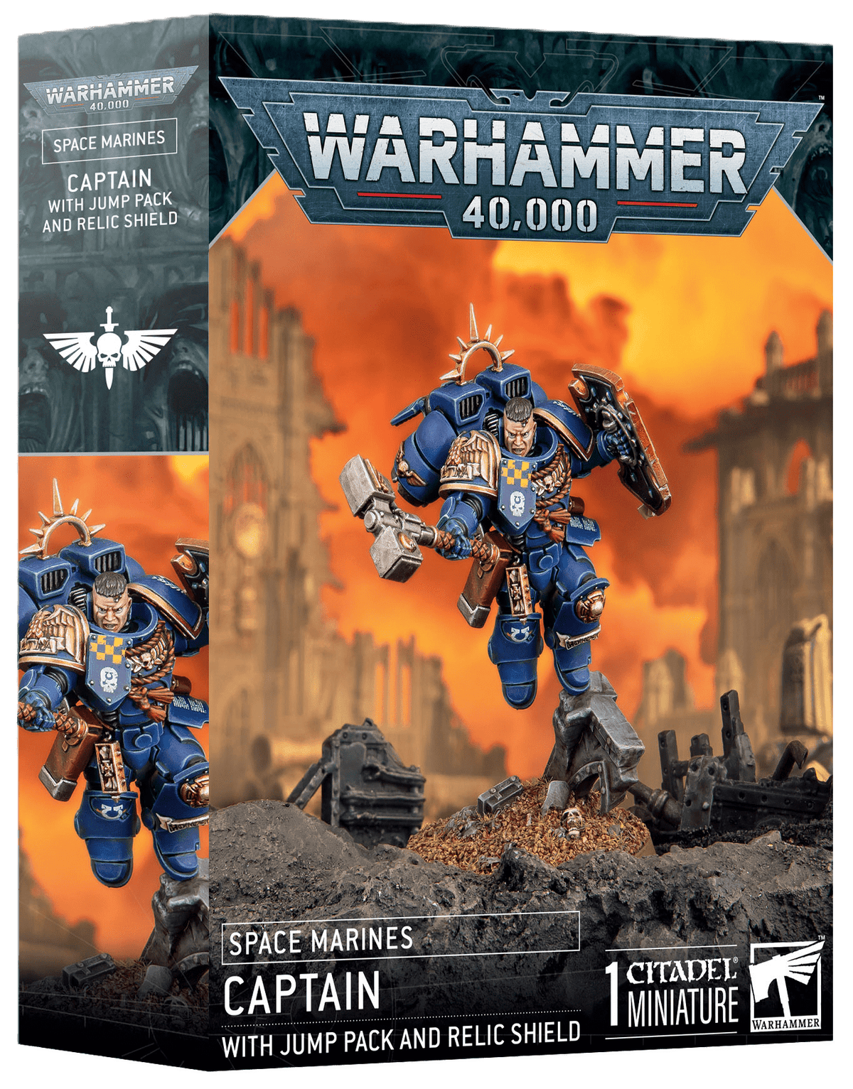 Games Workshop Tabletop Games > Games Workshop > Warhammer 40k > Space Marines Warhammer 40k - Space Marines: Captain with Jump Pack and Relic Shield 5011921265619 48-102
