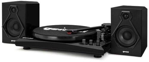 Gemini Music > Audio Equipment Gemini: TT-900BB Stereo Turntable Music System with Bluetooth Input, 50 Watt Speakers - Black 747705007292 GMNI07292