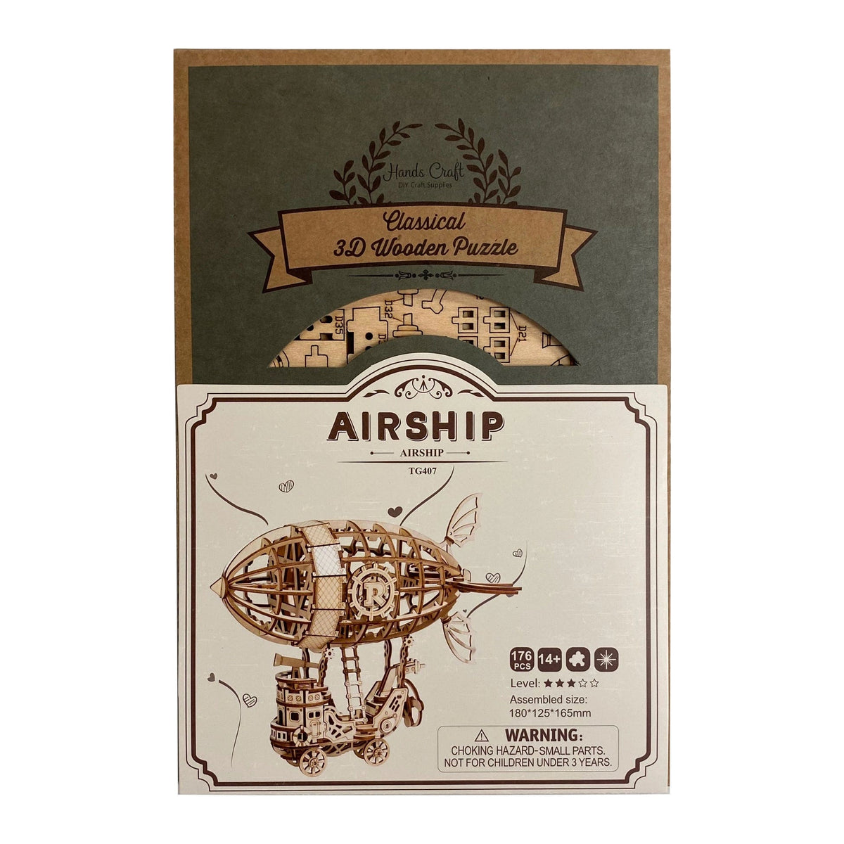 Hands Craft Model Kits > Other Model Kits 3D Laser Cut Wooden Puzzle: Airship 850005994466 TG407