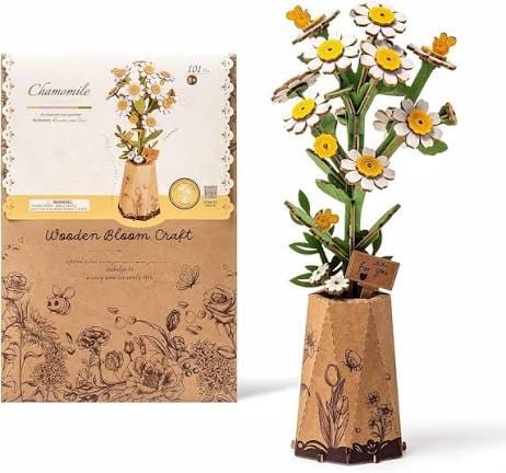 Hands Craft Model Kits > Other Model Kits 3D Wooden Flower Puzzle: Chamomile 810101581519