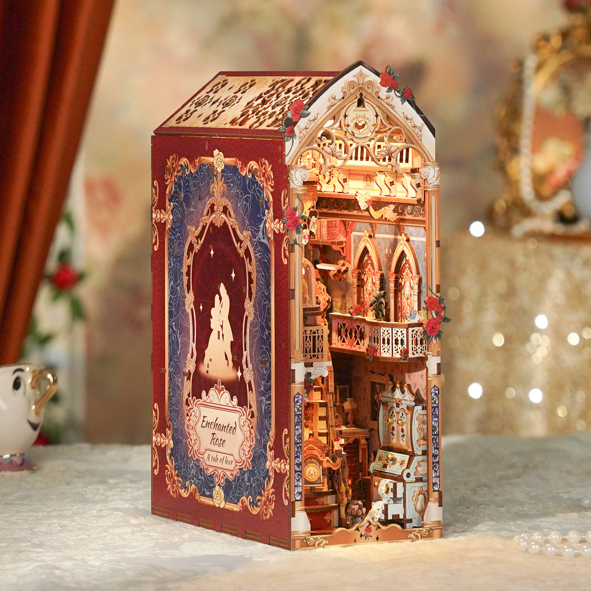 Hands Craft Model Kits > Other Model Kits DIY Book Nook Kit: Enchanted Rose w/ Dust Cover 810101583179 HTQ147