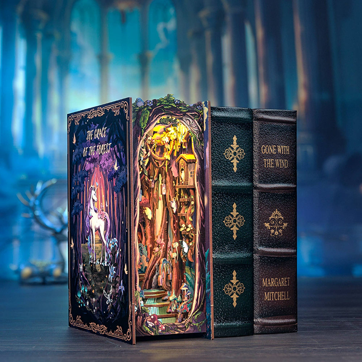 Hands Craft Model Kits > Other Model Kits DIY Book Nook Kit: Grace of the Forest w/ Dust Cover 810101582028 HCB301