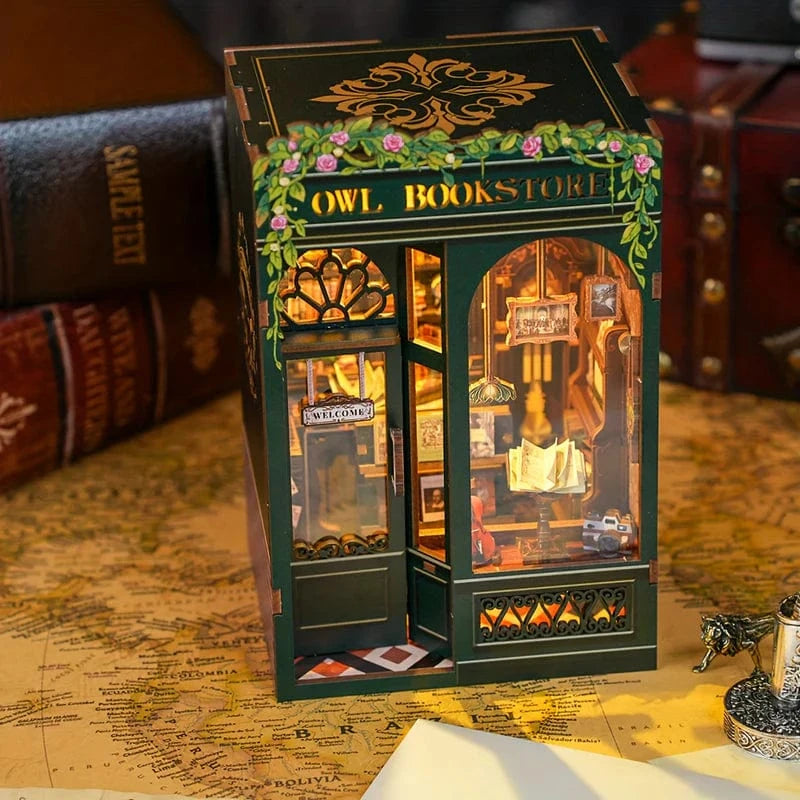 Hands Craft Model Kits > Other Model Kits DIY Book Nook: Owl Bookstore 810101581397 HCB201