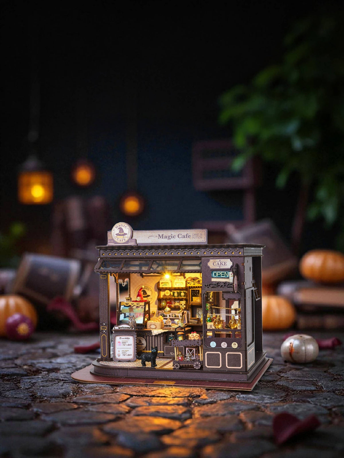 Hands Craft Model Kits > Other Model Kits DIY Miniature House Kit: Magic Café 810101582455 MIN201