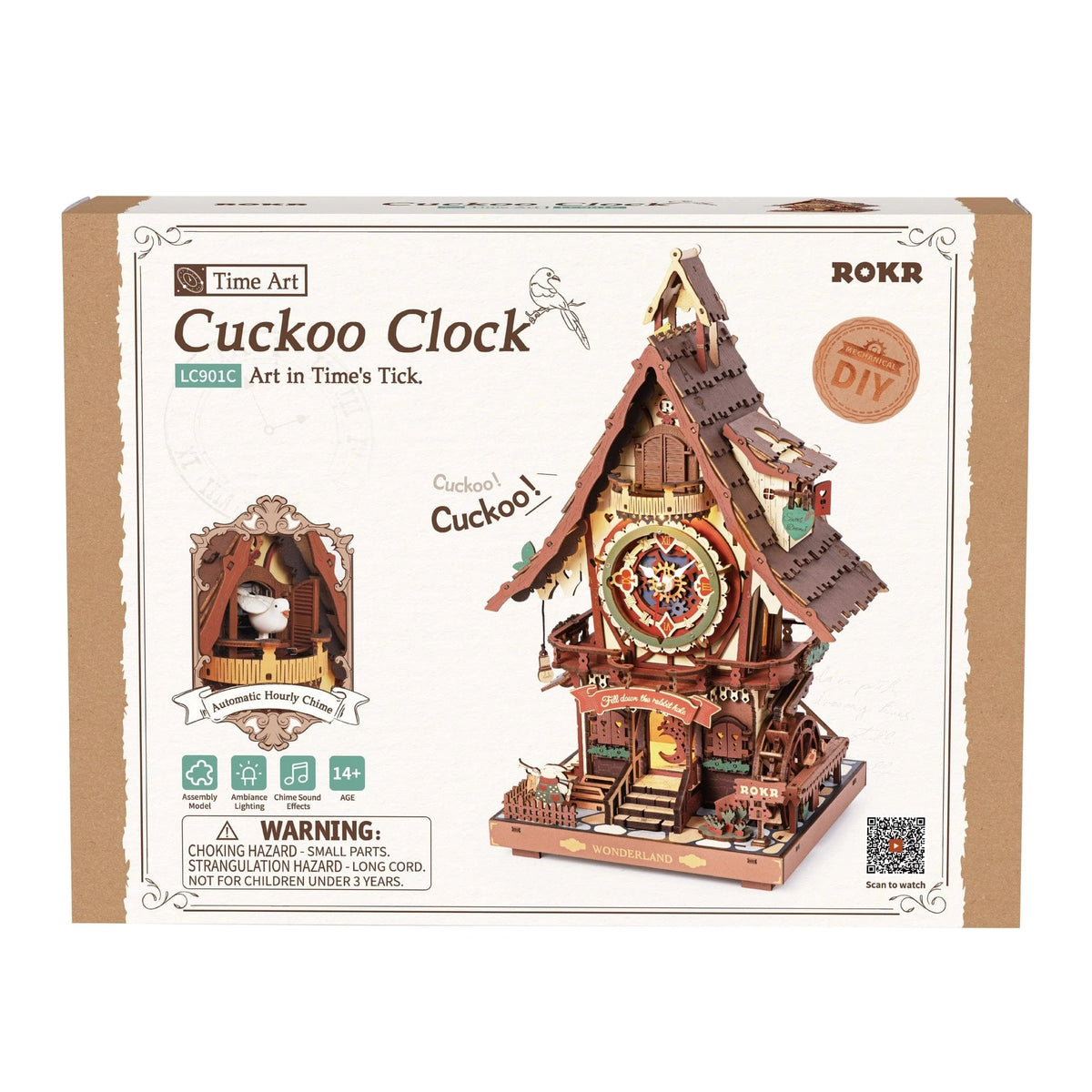 Hands Craft Model Kits > Other Model Kits Diy Wooden Puzzle: Cukoo Clock 810101581960 LC901C