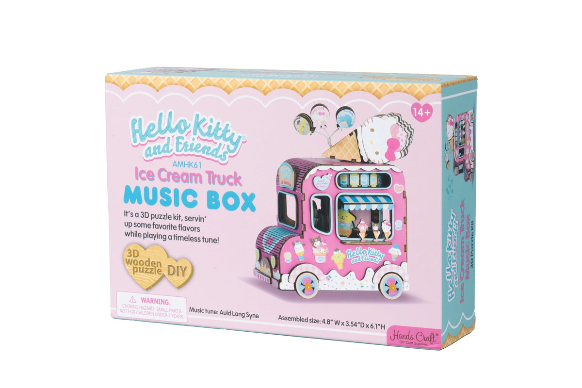 Hands Craft Model Kits > Other Model Kits Hello Kitty and Friends Wooden Music Box: Ice Cream Truck 810101581144 AMHK61