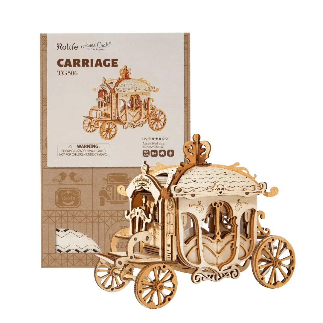 Hands Craft Puzzles > 3D Puzzles 3D Laser Cut Wooden Puzzle: Carriage 850026738216 TG506