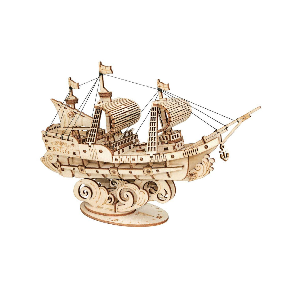 Hands Craft Puzzles > 3D Puzzles Hands Craft: 3D Laser Cut Wooden Puzzle - Sailing Ship 850005994800 TG305
