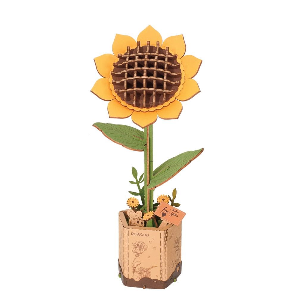Hands Craft Puzzles > 3D Puzzles Hands Craft: 3D Wooden Flower Puzzle - Sunflower 810101580826 TW011