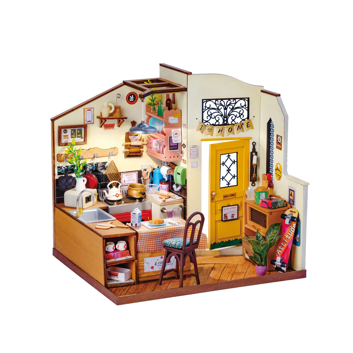Hands Craft Puzzles > 3D Puzzles Hands Craft: DIY Miniature House Kit - Cozy Kitchen 810101580802 DG159