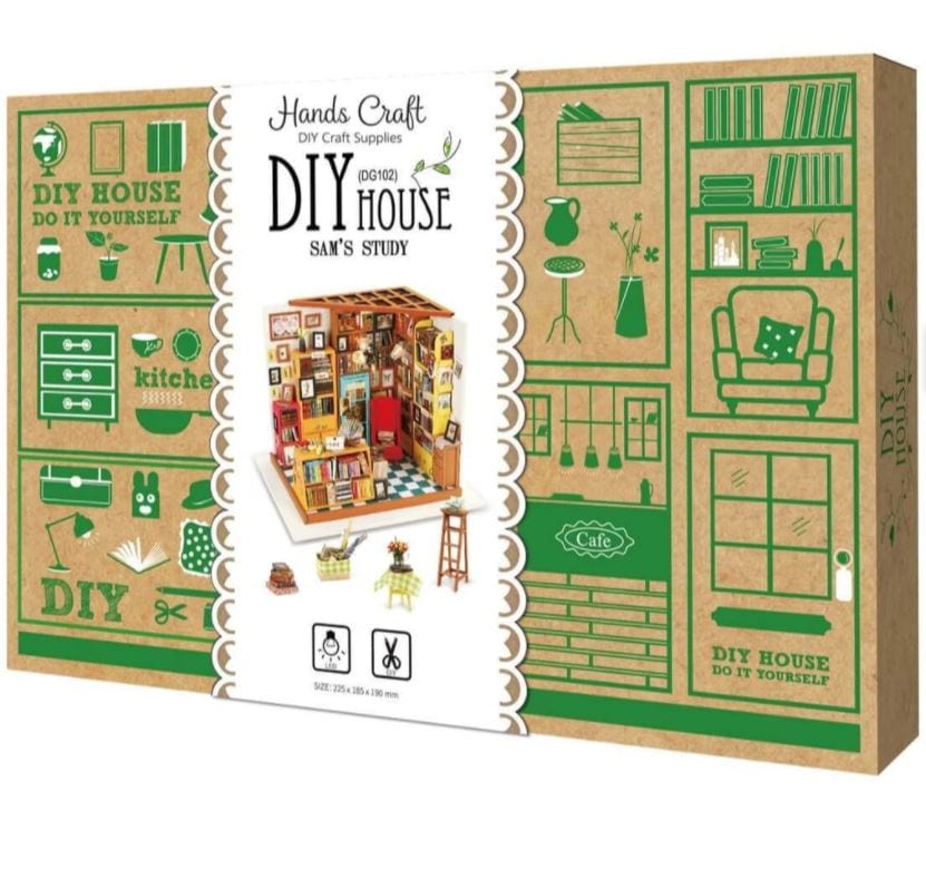 Hands Craft Puzzles > 3D Puzzles Hands Craft: DIY Miniature House Kit - Sam's Study 819887023213 DG102