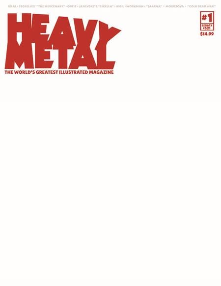 Heavy Metal Comic Books HEAVY METAL MAGAZINE #1 CVR F BLANK SKETCH VAR (MR) 85007130300100161 0125MP863