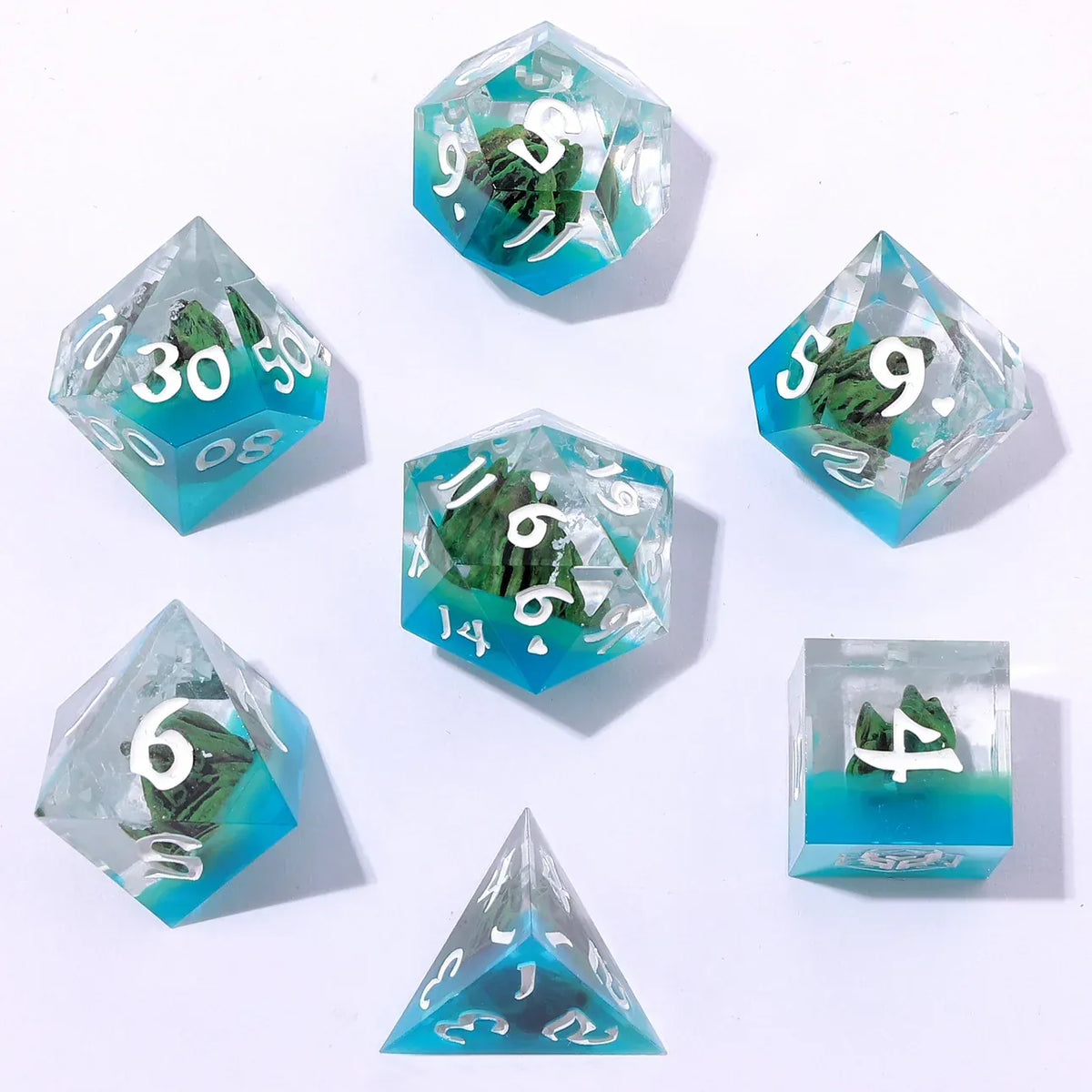 Hymgho Premium Dice Dice Captured Magic Sharp Edge Resin Dice Set - Mystic Peaks BRR103 BRR103