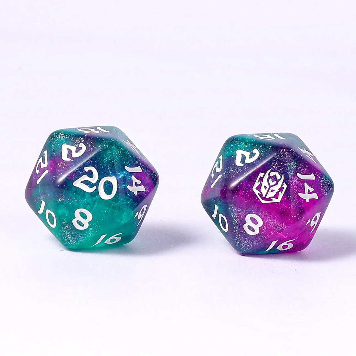 Hymgho Premium Dice Dice Wyrmforged Rollers - Rounded Edge 8 Piece Polyhedral Dice Set - Jesters Cloak HY02019 HY02019