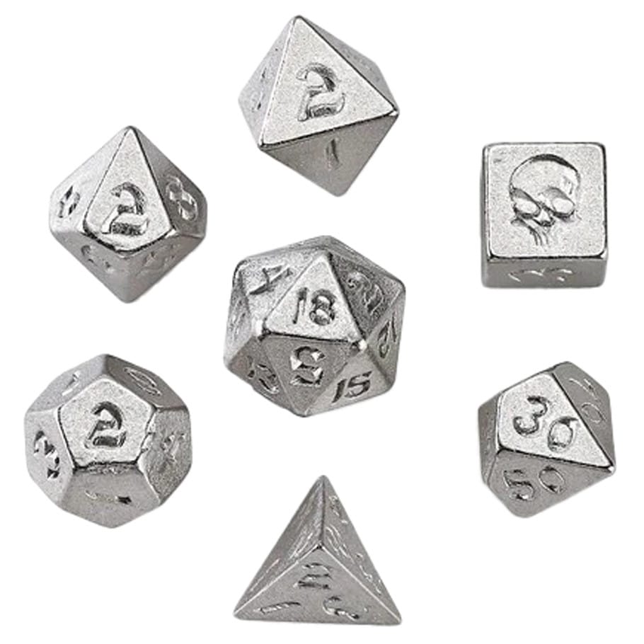 Hymgho Premium Gaming Dice 7-Set Unseelie (Potion Bottle) Mini Metal: Silver HY00405 HYO0405
