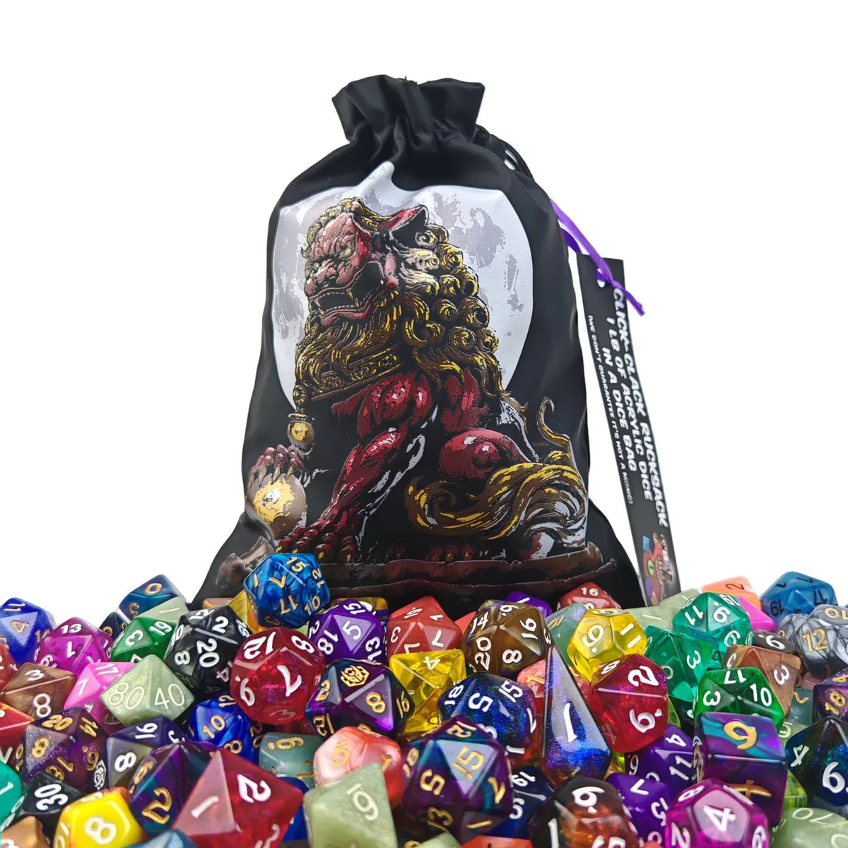 Hymgho Premium Gaming Dice Click Clack Rucksack - 1lb of Acrylic Dic HY00523 HY00523
