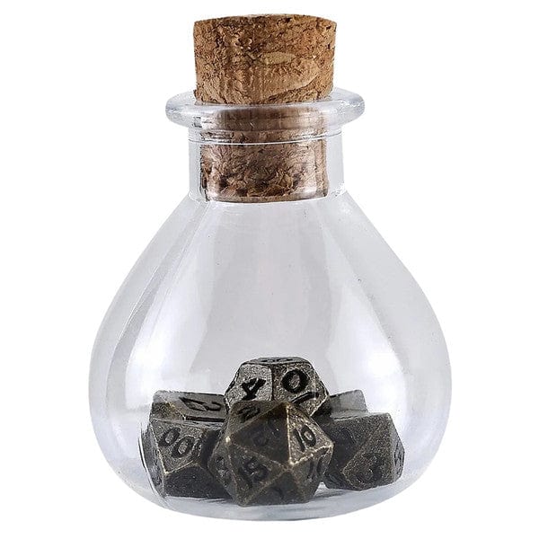 Hymgho Premium Gaming Dice > Other Dice 7-Set Unseelie (Potion Bottle) Mini Metal: Ancient Bronze HY00401 HYO0401