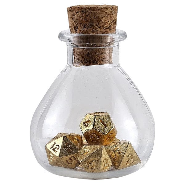 Hymgho Premium Gaming Dice > Other Dice 7-Set Unseelie (Potion Bottle) Mini Metal: Gold HY00404 HYO0404
