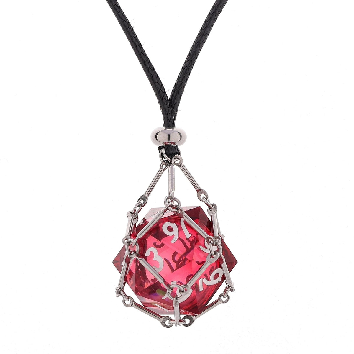 Hymgho Premium Gaming Dice > Other Dice Mysticage Dice Chain Necklace with D20 - Black Leather Chain HYJ031 HYJ031