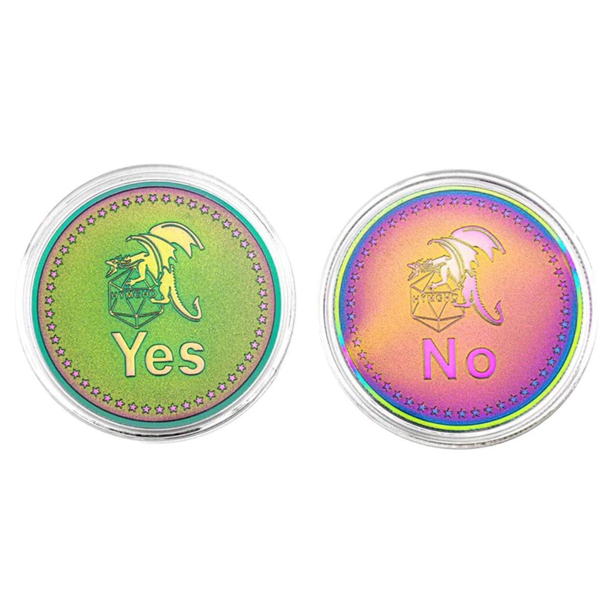 Hymgho Premium Gaming Tabletop Games > Role-Playing Games > Accessories d2 Coin: Solid Metal Prismatic Rainbow HY00109 HYO0109