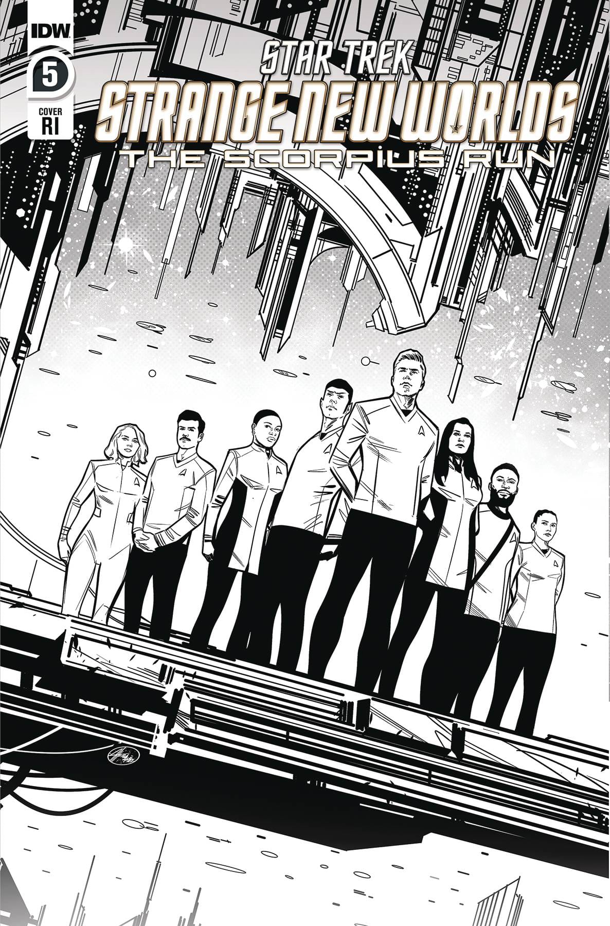 IDW Comic Books > Incentives STAR TREK SNW SCORPIUS RUN #5 CVR D 1:10 HERNANDEZ B&W 82771403174400541 OCT231347