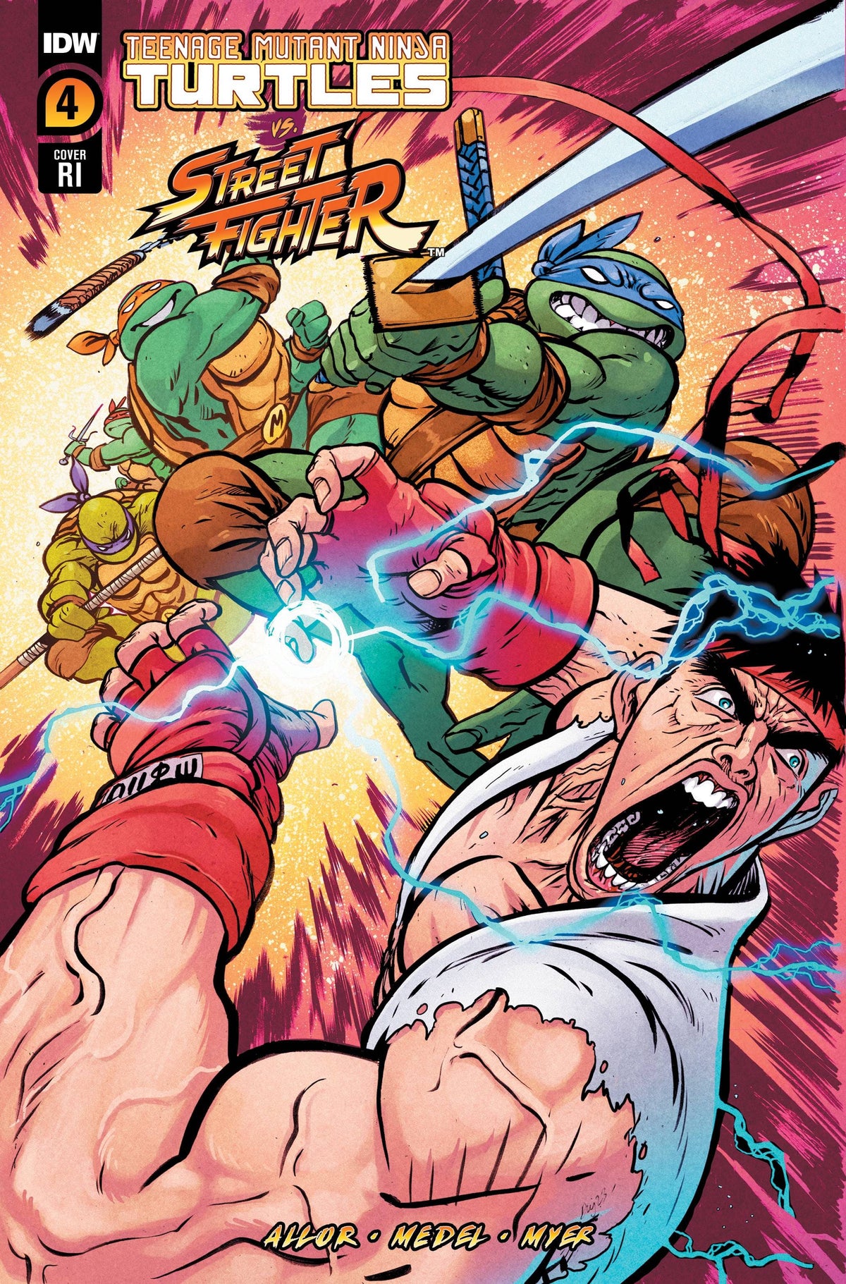 IDW Comic Books TMNT VS. STREET FIGHTER #4 (OF 5) CVR F 1:100 INCV JOHNSON 82771403153900461