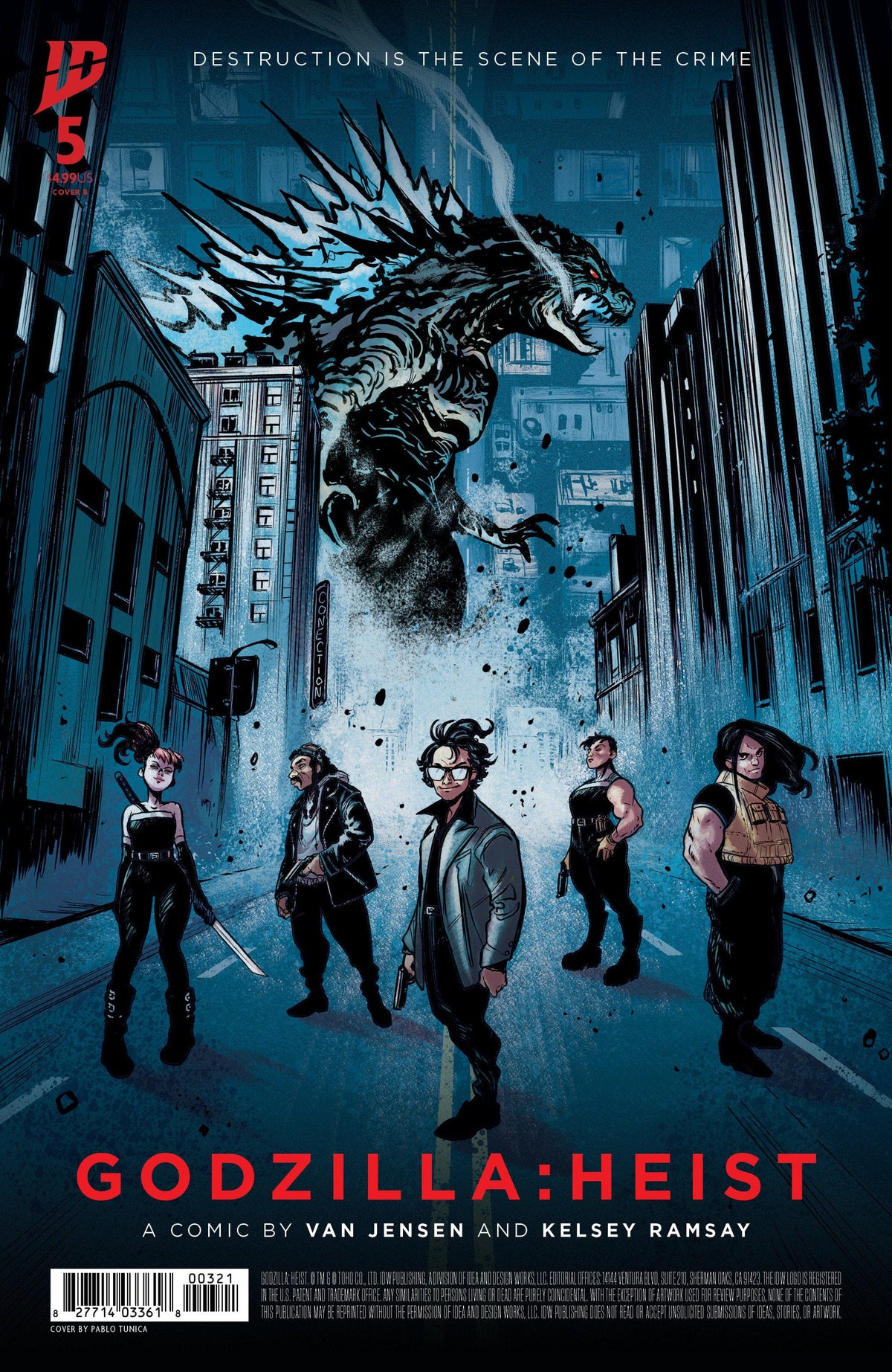 IDW Publishing Comic Books Godzilla: Heist #5 Variant B (Tunica Movie Poster Variant) 82771403361800521 PRH-82771403361800521