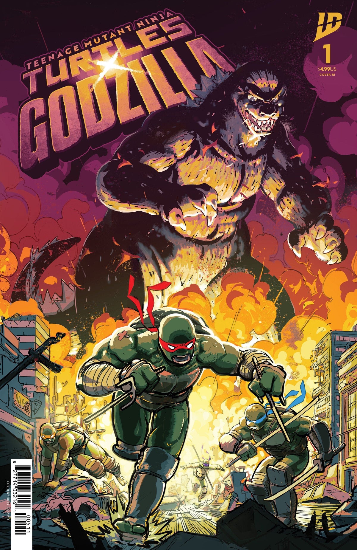 IDW Publishing Comic Books > Incentives Teenage Mutant Ninja Turtles x Godzilla #1 1:100 INCV Variant (Rossmo) 82771403482000181 PRH-82771403482000181