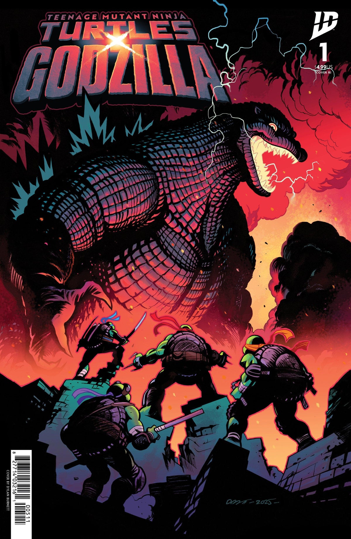 IDW Publishing Comic Books > Incentives Teenage Mutant Ninja Turtles x Godzilla #1 1:25 INCV Variant Foil (Burnett) 82771403482000161 PRH-82771403482000161