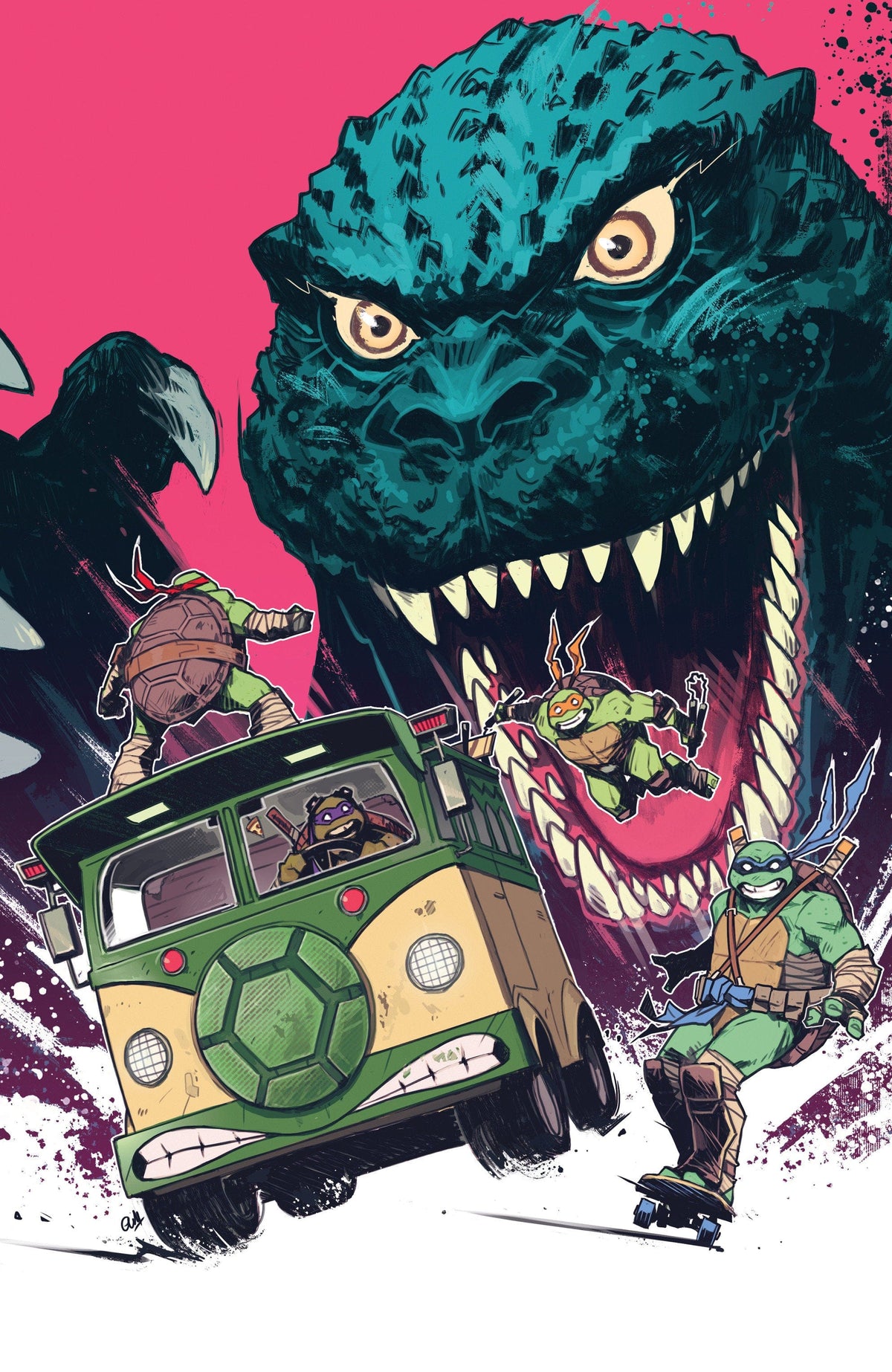 IDW Publishing Comic Books > Incentives Teenage Mutant Ninja Turtles x Godzilla #3 1:25 INCV Variant RI (Wijngaard Full Art) 82771403482000341 PRH-82771403482000341