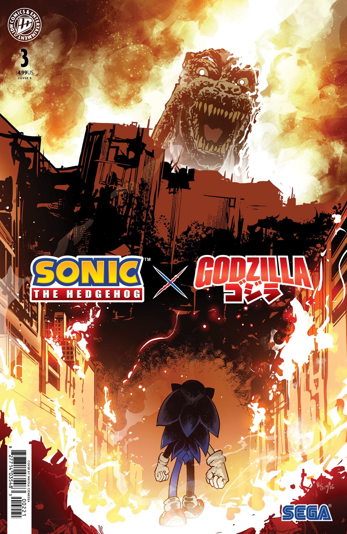 IDW Publishing Comic Books Sonic the Hedgehog x Godzilla #3 Variant B (Cizmesija) (Release Date: 10/14/2026) 82771403548300321 PRH-82771403548300321