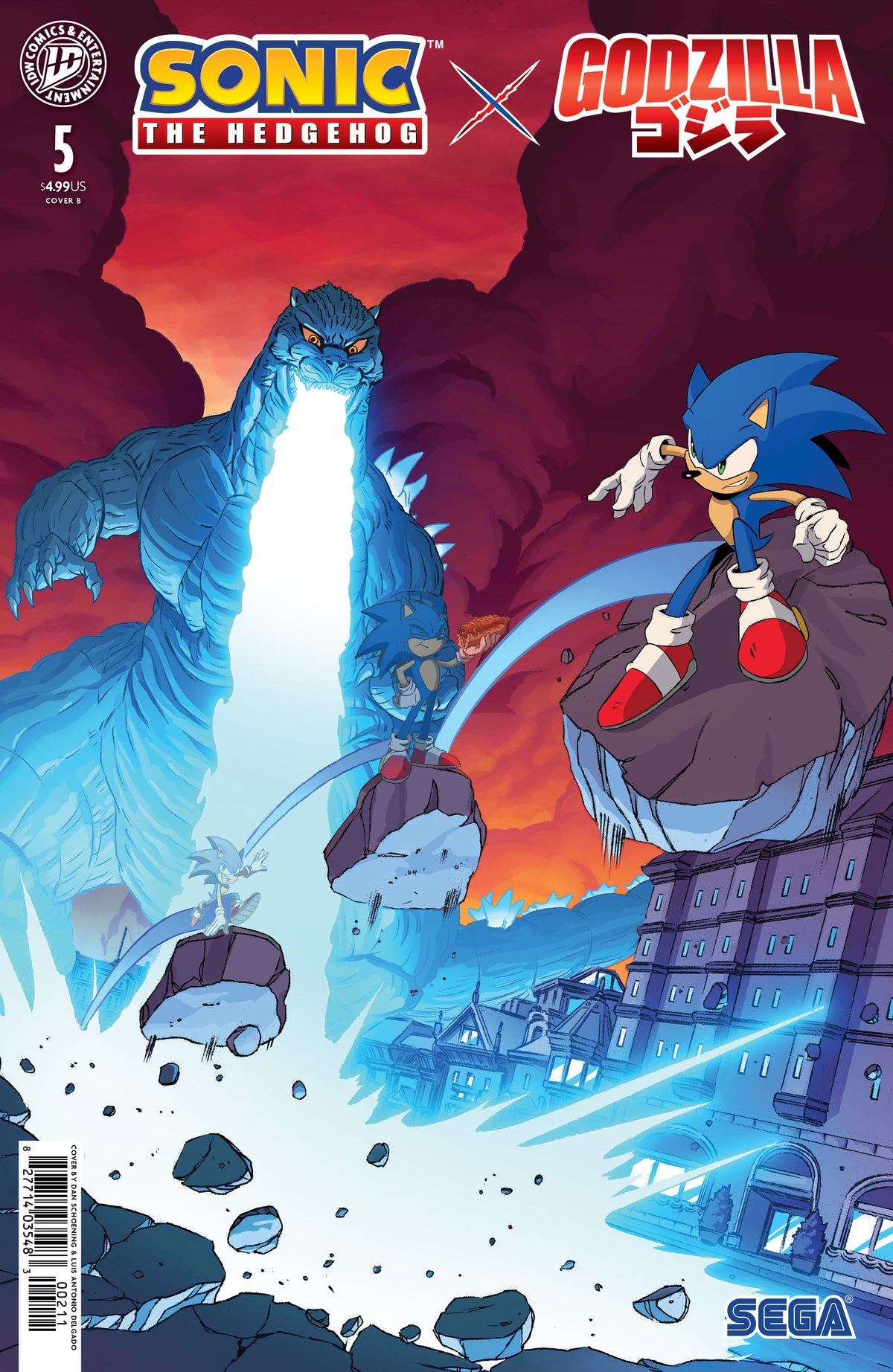 IDW Publishing Comic Books Sonic the Hedgehog x Godzilla #5 Variant B (Schoening) (Release Date: 12/16/2026) 82771403548300521 PRH-82771403548300521