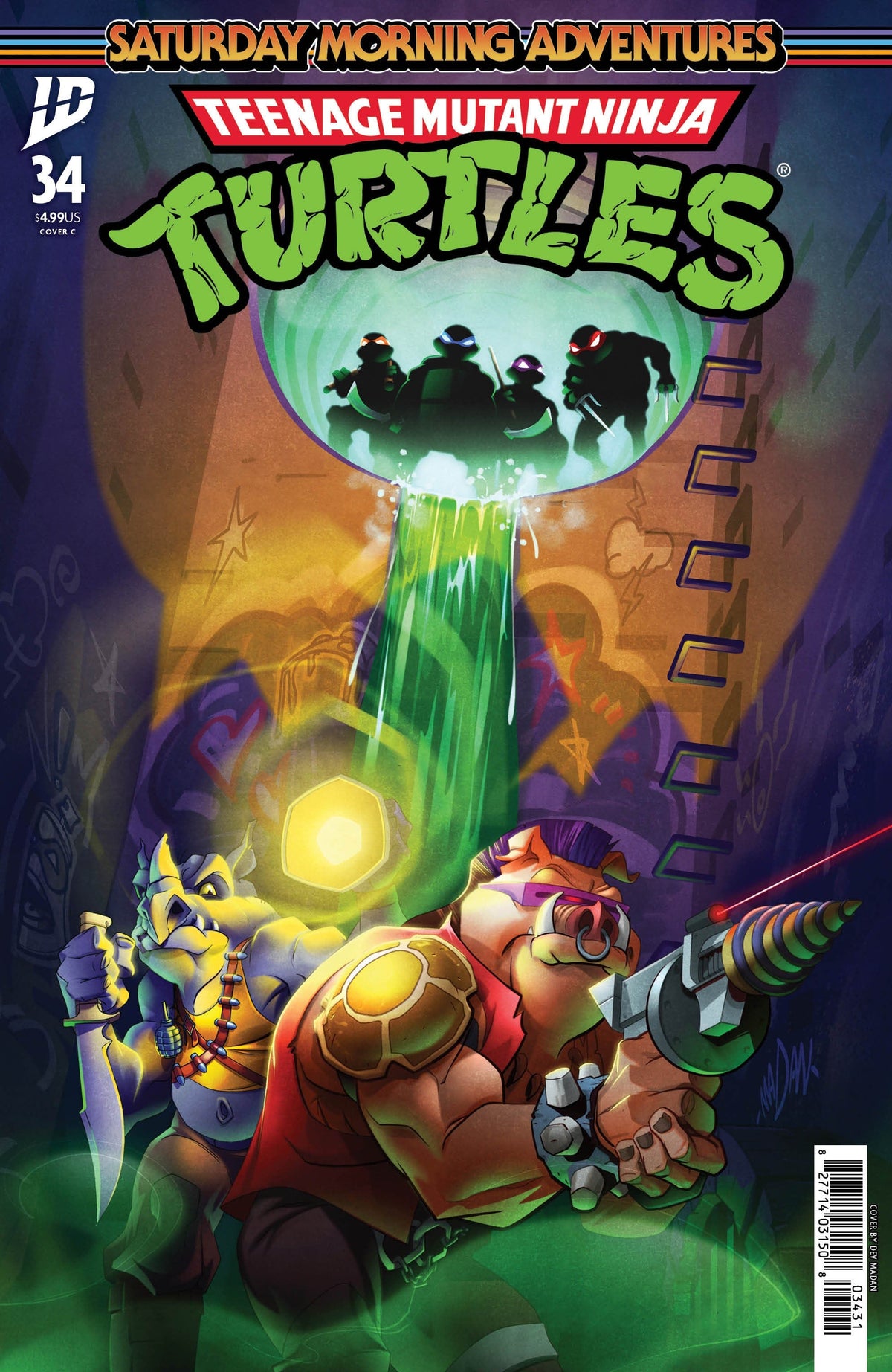 IDW Publishing Comic Books Teenage Mutant Ninja Turtles: Saturday Morning Adventures #34 Variant C (Madan) 82771403150803431 PRH-82771403150803431
