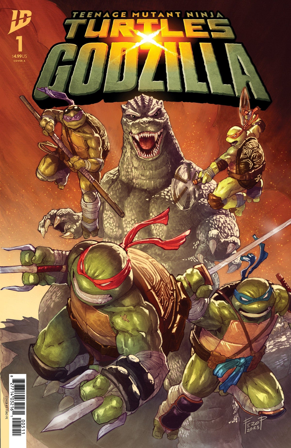 IDW Publishing Comic Books Teenage Mutant Ninja Turtles x Godzilla #1 Cover A (Pe) 82771403482000111 PRH-82771403482000111