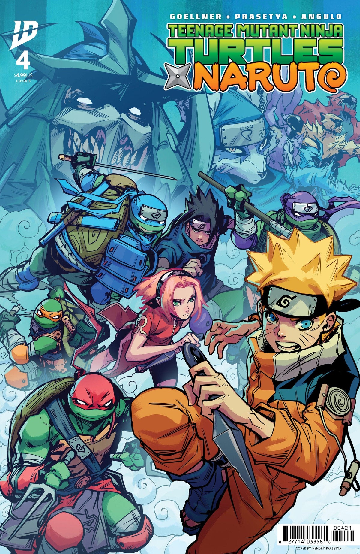 IDW Publishing Comic Books Teenage Mutant Ninja Turtles x Naruto #4 Variant B (Prasetya) 82771403358800421 PRH-82771403358800421