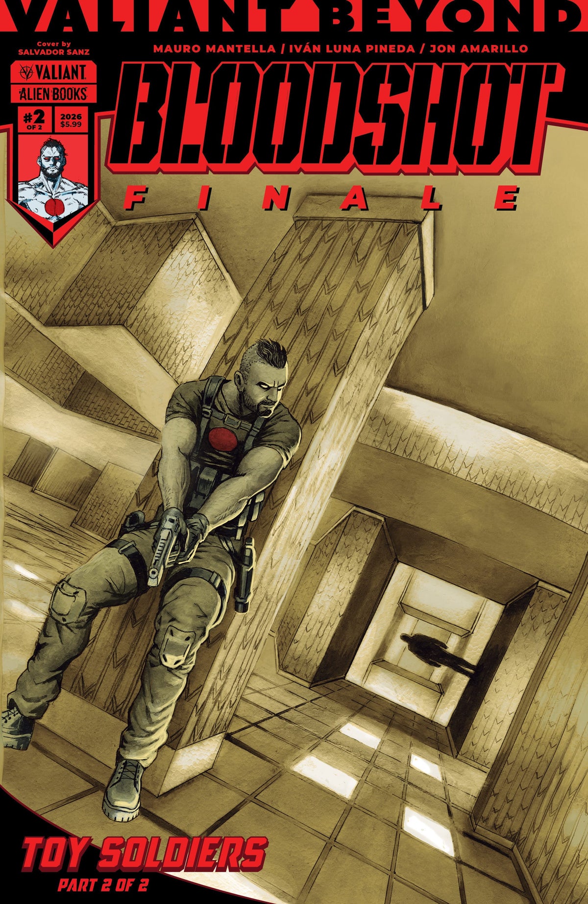 IDW Publishing Comic Books Valiant Beyond: Bloodshot #8--Toy Soldiers #2 Finale Cover A (Sanz) (Release Date: 11/25/2026) 73238818114800811 PRH-73238818114800811