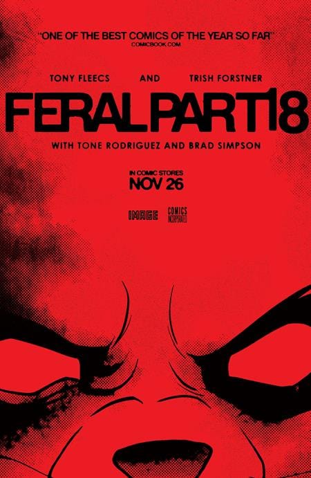 Image Comics Comic Books FERAL #18 CVR B TONY FLEECS & TRISH FORSTNER MOVIE POSTER HOMAGE VAR 70985303949501821 0925IM0329