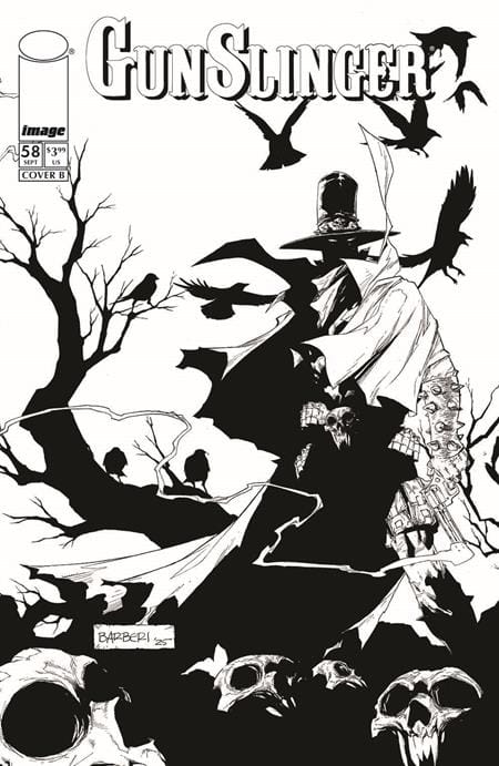 Image Comics Comic Books GUNSLINGER SPAWN #58 CVR B CARLO BARBERI B&W VAR (Release Date: 09/23/2026) 70985303221205821 0726IM0458