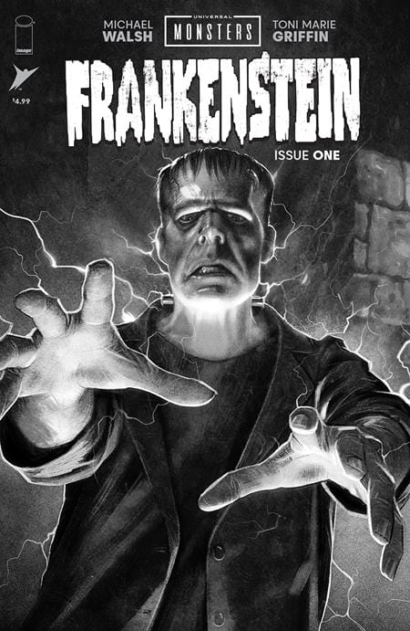 universal monsters poster universal monsters frankenstein #1 (of 4) cvr d inc 1:25 joshua middleton classic horror bw var