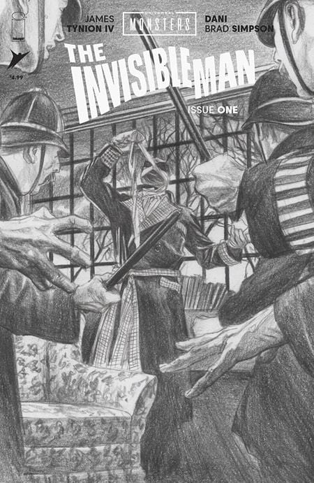 alex ross universal monsters UNIVERSAL MONSTERS THE INVISIBLE MAN #1 (OF 4) CVR F INC 1:75 ALEX ROSS PENCIL SKETCH VAR